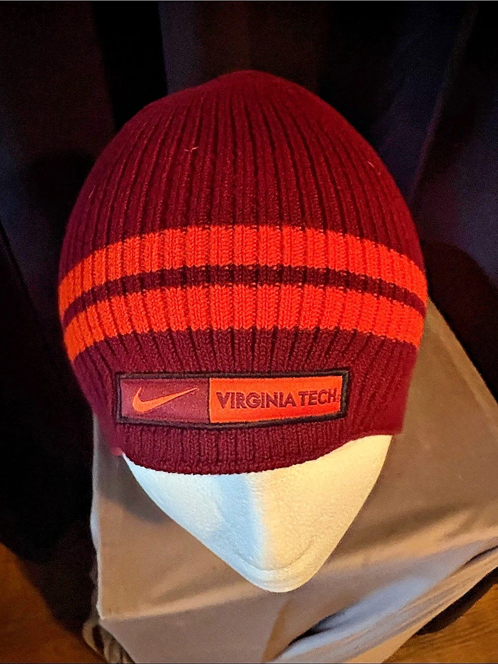 Nike Virginia Tech Hokies Sideline Cuffed Knit Beanie Burgundy & Orange